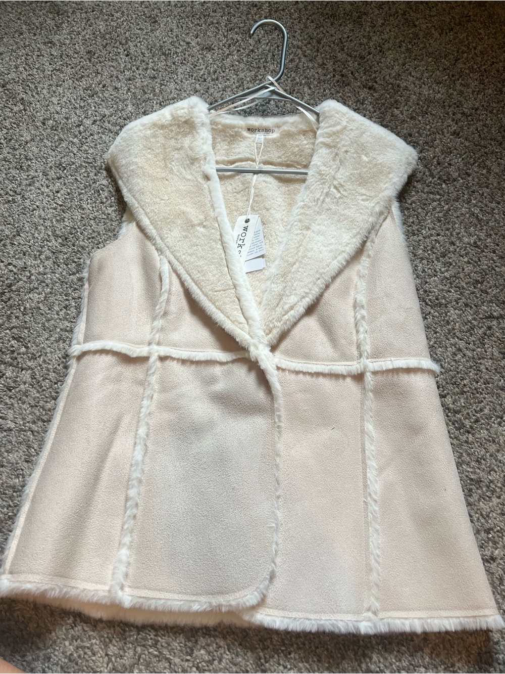 Cream Faux Fur Vest